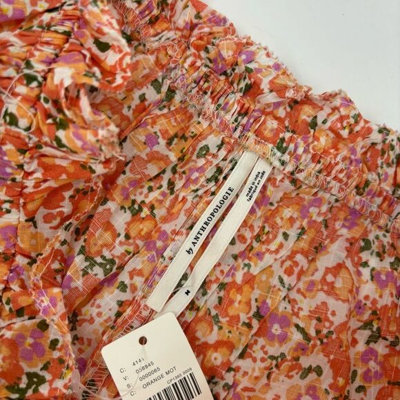 NWT By Anthropologie Medium Orange Floral Sleep Pajama Hot Shorts Bloomers - Picture 7 of 8